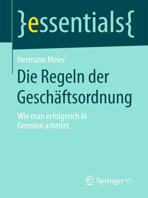 cover image of Die Regeln der Geschäftsordnung